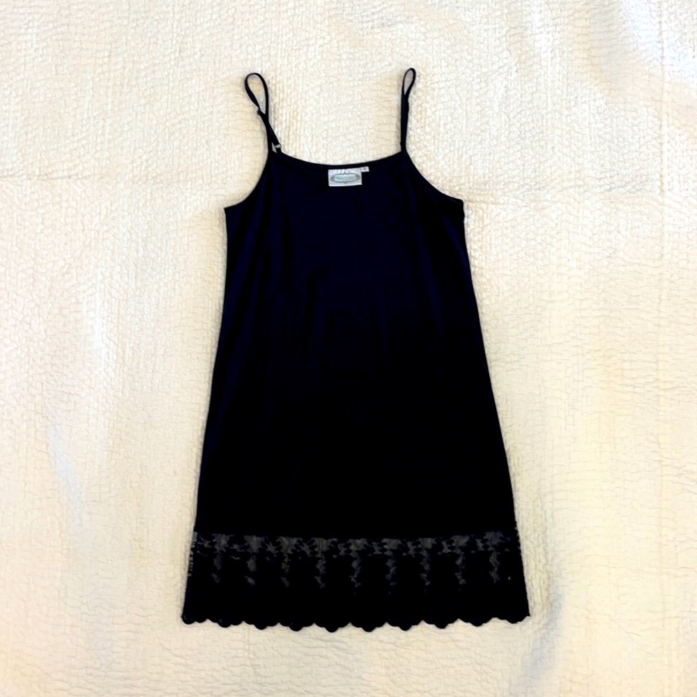 Grace & Lace Dress Extender Black Cotton Tank S